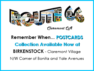 Route 66 postcards available at Birkenstock in the Claremont Village